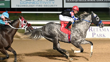 jockey on horse